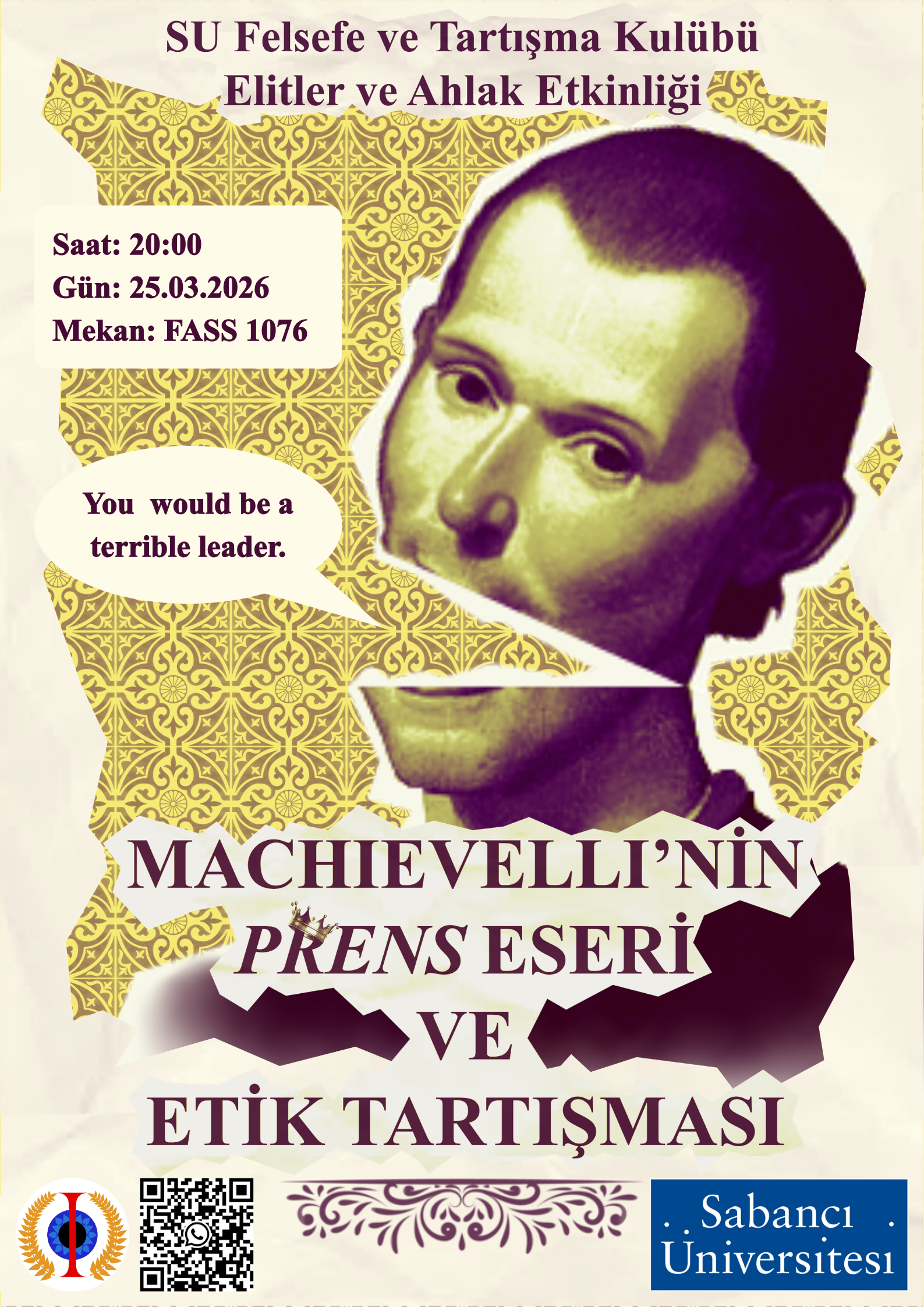 Poster for our Machievelli event